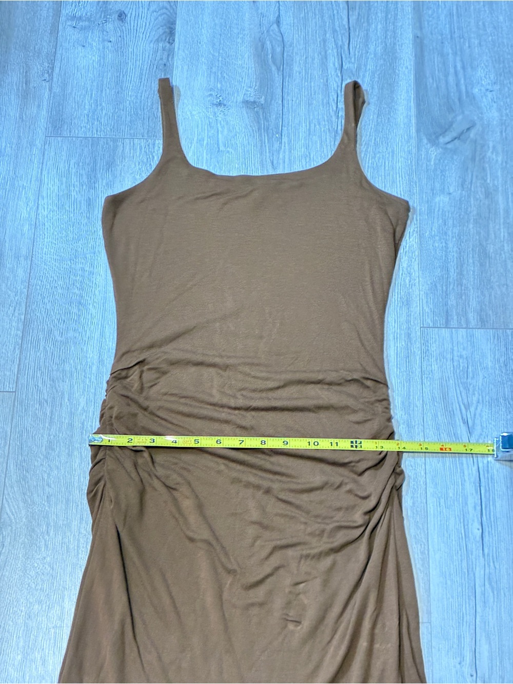 Rebecca Taylor Brown Ruched Modal Maxi Dress Size S Chocolate Tank Dress - Picture 5 of 10